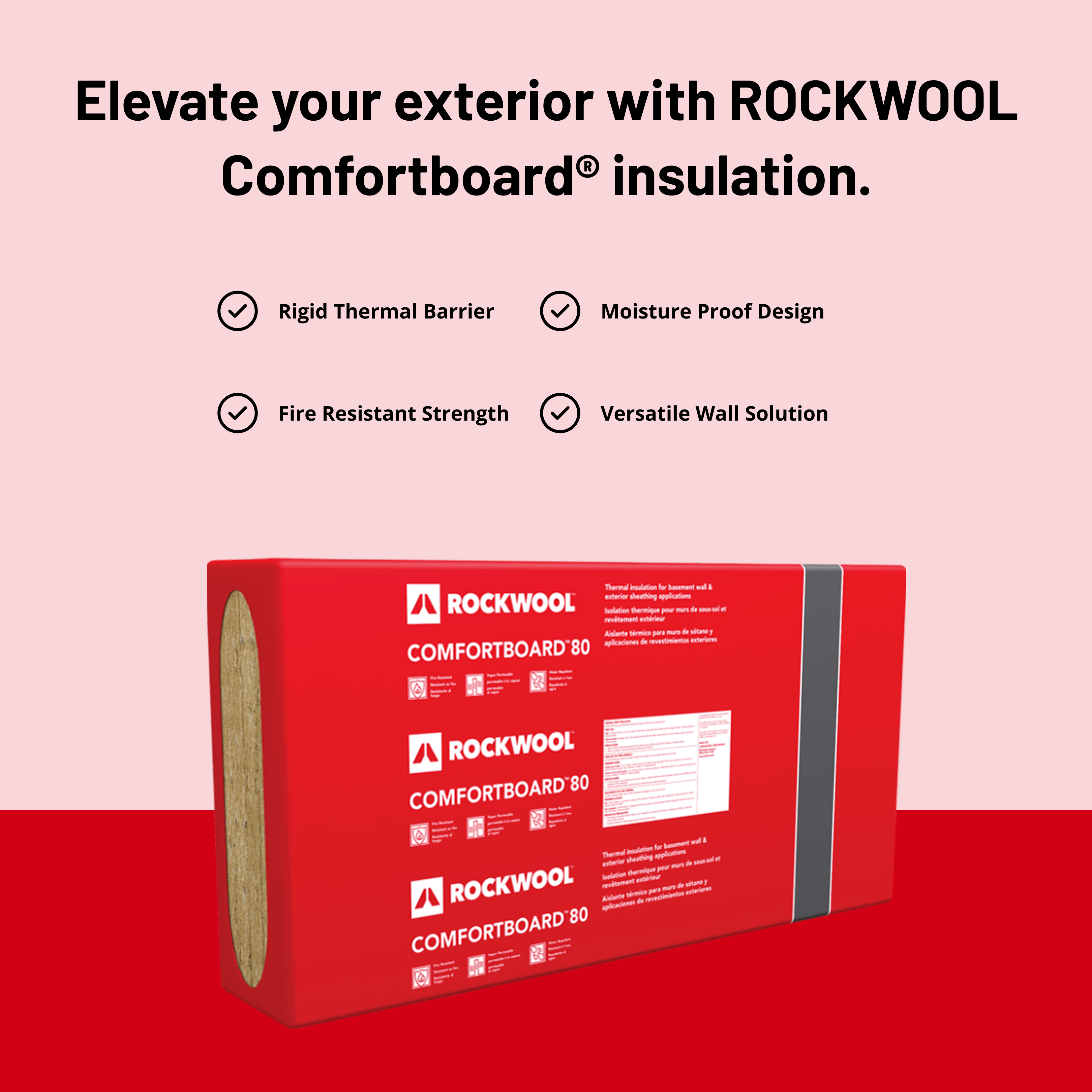 ROCKWOOL RXCB248 COMFORT BOARD 80 2 In. X 48 In. X 96 In. (32 SQFT)