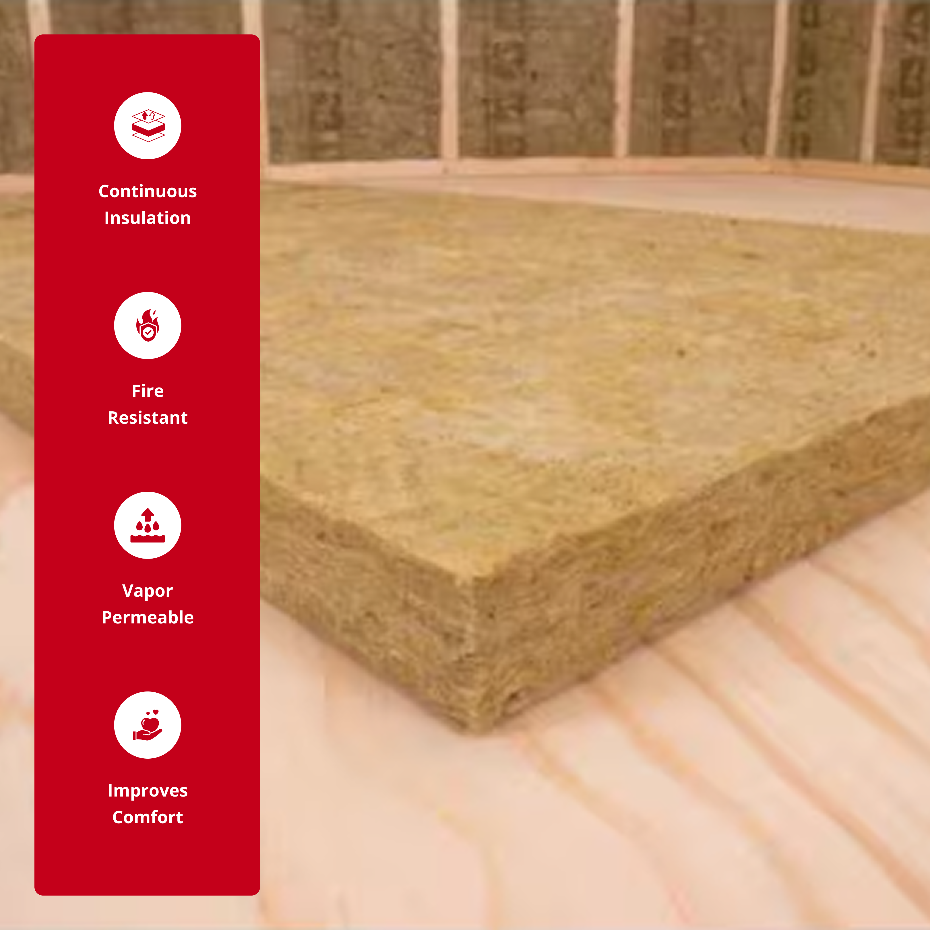 ROCKWOOL RXCB324 COMFORTBOARD 80 3 in. X 24 in X 48 in  (24 SQFT)