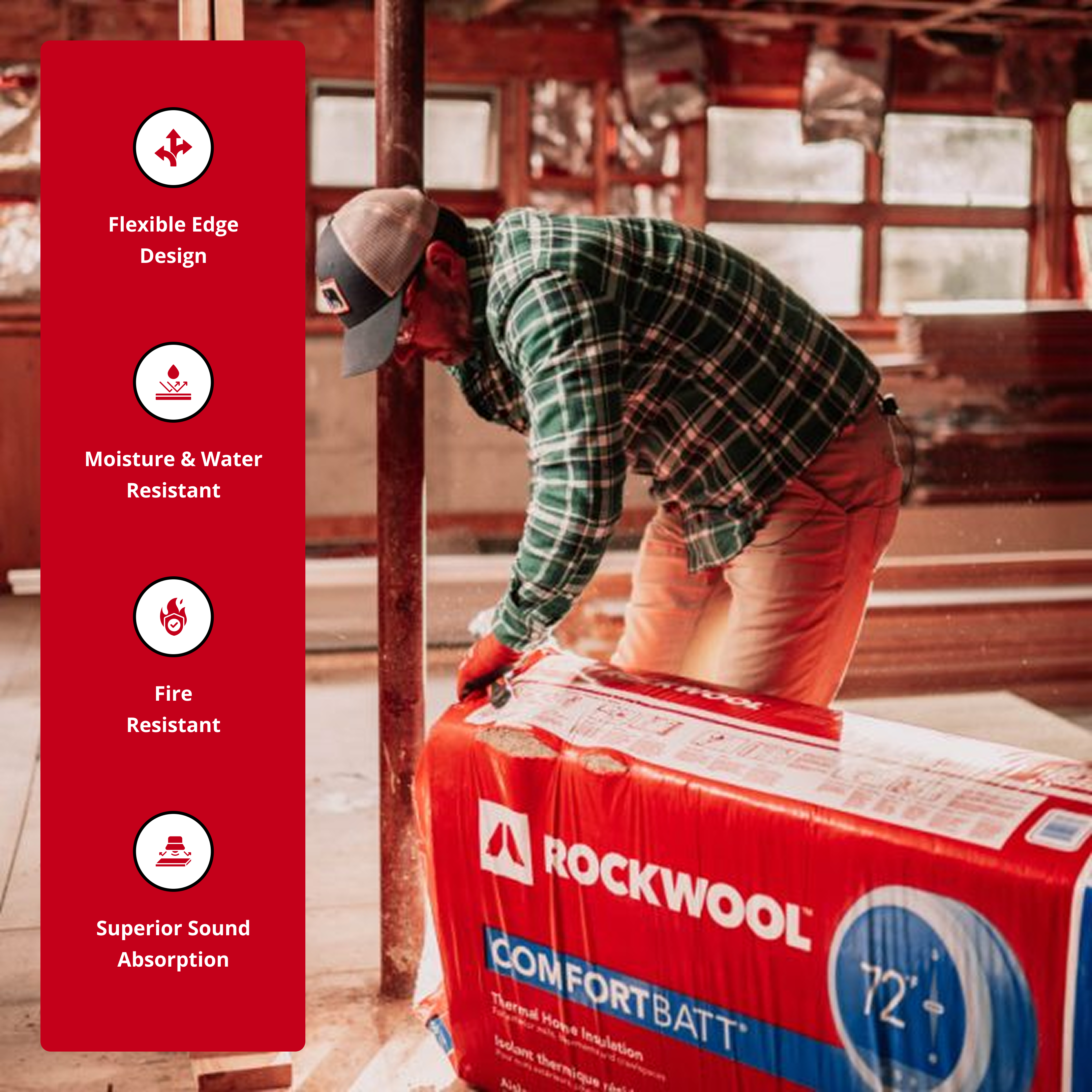 ROCKWOOL RXCB351525 COMFORTBATT R15 3.5 In. X 15.25 In. X 47 In. (59.73 SQFT)