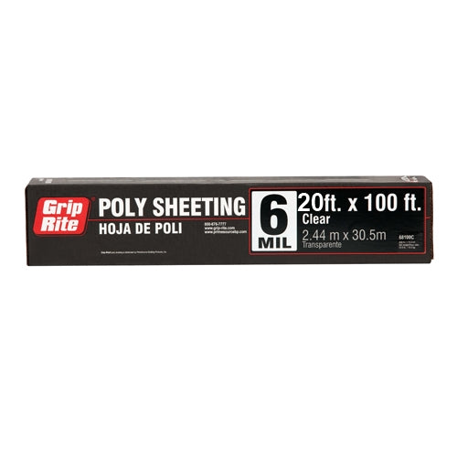 Grip-Rite 6 MIL 20 ft. X 100 ft. Clear Poly Sheeting